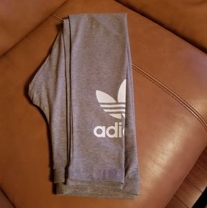 Brand New Never Worn Gray ADIDAS Trefoil Leggings